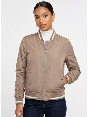 Rachel Rachel Roy Beige Bomber Jacket XS Varsity Utility Transitional